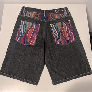 Coogi Jean Embroidered Denim Shorts Size 34